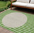 8' X 10' Green And Gray Striped Washable Indoor Outdoor Area Rug Transitional Style - Green, Gray Color