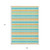 9' X 12' Teal Yellow and Green Striped Washable Non Skid Indoor Outdoor Area Rug
