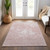 10' X 14' Pink Blush And Ivory Abstract Washable Indoor Outdoor Area Rug