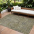 8' X 10' Taupe And Gray Damask Washable Indoor Outdoor Area Rug
