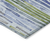 9' X 12' Sky Blue And Fern Green Striped Washable Indoor Outdoor Area Rug