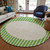 8' Green And Gray Round Striped Washable Indoor Outdoor Area Rug Transitional Style - Green, Gray Color