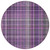 8' Round Purple Round Plaid Washable Non Skid Indoor Outdoor Area Rug