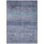 9' X 12' Blue Aqua And Charcoal Floral Washable Indoor Outdoor Area Rug