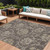 8' X 10' Brown Beige And Taupe Floral Washable Indoor Outdoor Area Rug - Brown, Beige, Taupe