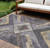 10' X 14' Purple And Gold Geometric Washable Indoor Outdoor Area Rug