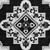 8' Black And Ivory Round Medallion Washable Indoor Outdoor Area Rug - Black, Ivory