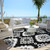 8' Black And Ivory Round Medallion Washable Indoor Outdoor Area Rug - Black, Ivory