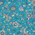 8' X 10' Teal Blue Ivory And Pink Floral Washable Indoor Outdoor Area Rug