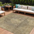 8' X 10' Brown And Beige Medallion Washable Indoor Outdoor Area Rug - Brown, Beige