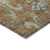 10' X 14' Copper Green And Beige Floral Washable Indoor Outdoor Area Rug