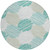 8' Teal Blue Ivory And Taupe Round Geometric Washable Indoor Outdoor Area Rug