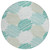 8' Teal Blue Ivory And Taupe Round Geometric Washable Indoor Outdoor Area Rug