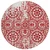 8' Red And Ivory Round Medallion Washable Indoor Outdoor Area Rug
