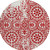 8' Red And Ivory Round Medallion Washable Indoor Outdoor Area Rug