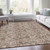 8' X 10' Brown And Taupe Floral Washable Indoor Outdoor Area Rug - Brown, Taupe
