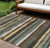 9' X 12' Brown Beige And Green Striped Washable Indoor Outdoor Area Rug