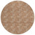 8' Copper And Beige Round Geometric Washable Indoor Outdoor Area Rug