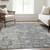 10' X 14' Gray Beige And Charcoal Oriental Washable Indoor Outdoor Area Rug