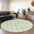 8' Mint Green And Ivory Round Polka Dot Washable Indoor Outdoor Area Rug