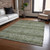9' X 12' Olive Green Gray And Fern Green Southwestern Washable Indoor Outdoor Area Rug
