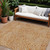 9' X 12' Copper And Beige Abstract Washable Indoor Outdoor Area Rug
