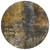 8' Gray Brown And Gold Round Abstract Washable Indoor Outdoor Area Rug