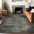 10' X 14' Coffee Abstract Washable Indoor Outdoor Area Rug
