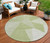 8' Artichoke Green Mint Green And Sage Round Geometric Washable Indoor Outdoor Area Rug