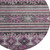 8' Purple Plum And Gray Round Tribal Washable Indoor Outdoor Area Rug