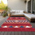 8' X 10' Red White And Navy Blue Southwestern Washable Indoor Outdoor Area Rug
