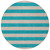 8' Round Turquoise Round Striped Washable Non Skid Indoor Outdoor Area Rug - Turquoise
