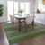 10' X 14' Green And Ivory Striped Washable Indoor Outdoor Area Rug