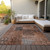 8' X 10' Terra Cotta Copper And Charcoal Patchwork Washable Indoor Outdoor Area Rug