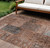 8' X 10' Terra Cotta Copper And Charcoal Patchwork Washable Indoor Outdoor Area Rug