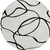 8' White And Black Round Abstract Washable Indoor Outdoor Area Rug