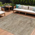 9' X 12' Brown And Taupe Aztec Washable Indoor Outdoor Area Rug