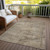 9' X 12' Brown And Taupe Aztec Washable Indoor Outdoor Area Rug