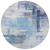 8' Blue Ivory And Gray Round Abstract Washable Indoor Outdoor Area Rug