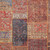 8' X 10' Red Orange And Blue Patchwork Washable Indoor Outdoor Area Rug