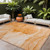 9' X 12' Orange Abstract Washable Indoor Outdoor Area Rug - Orange