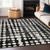 8' X 10' Black And Ivory Abstract Washable Indoor Outdoor Area Rug Transitional Style - Black, Ivory Color