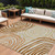 10' X 14' Terra Cotta Copper And Gold Abstract Washable Indoor Outdoor Area Rug