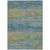 10' X 14' Denim Blue Striped Washable Indoor Outdoor Area Rug