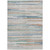 9' X 12' Linen And Pale Aqua Striped Washable Indoor Outdoor Area Rug