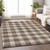8' X 10' Brown And Beige Plaid Washable Indoor Outdoor Area Rug