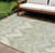 8' X 10' Artichoke Green And Beige Ikat Washable Indoor Outdoor Area Rug