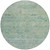 8' Teal Blue And Linen Round Oriental Washable Indoor Outdoor Area Rug