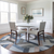8' Blue Round Geometric Washable Indoor Outdoor Area Rug