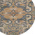 8' Terra Cotta And Charcoal Round Damask Washable Indoor Outdoor Area Rug - Terra Cotta, Charcoal